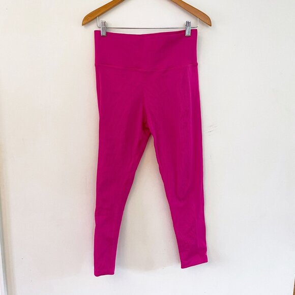 Athleta Elation Ultra High Rise Pink Ribbed Leggings, Size Large - Picture 2 of 5